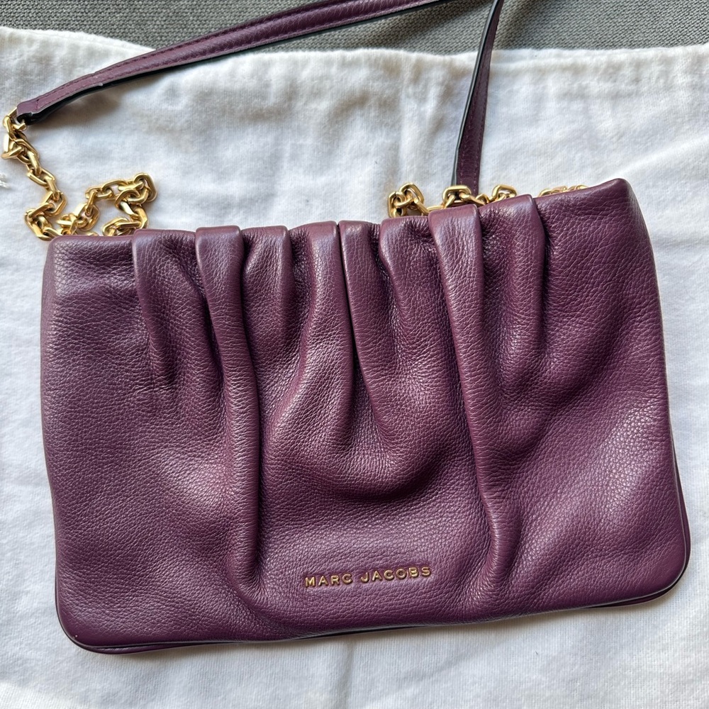 Marc Jacobs Purple and Gold Crossbody Bag with Luxurious Leather